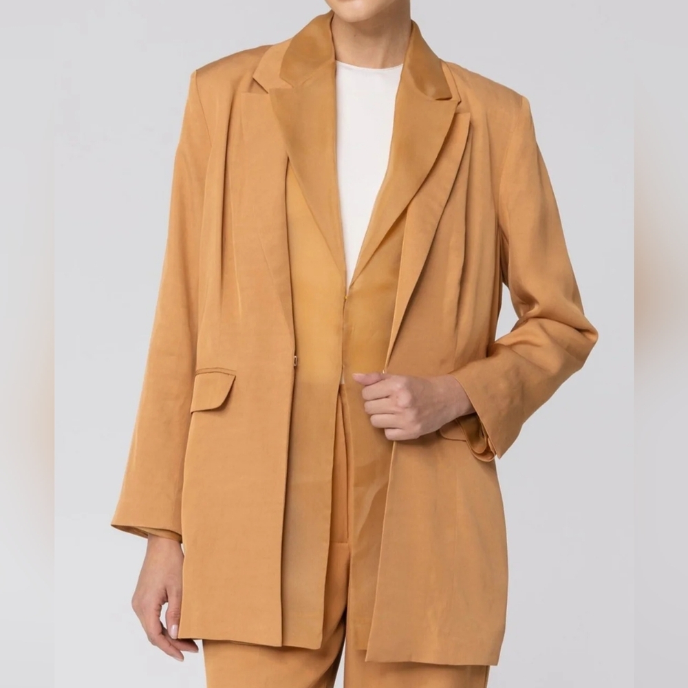 Rayan Organza Two Piece Blazer - Brown Sugar